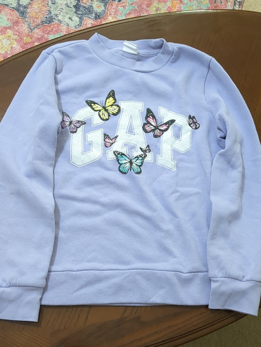 GAP Kids Lavender Sweatshirt with Butterfly Graphic